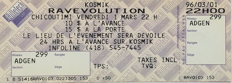 Chicoutimi Rave Ticket