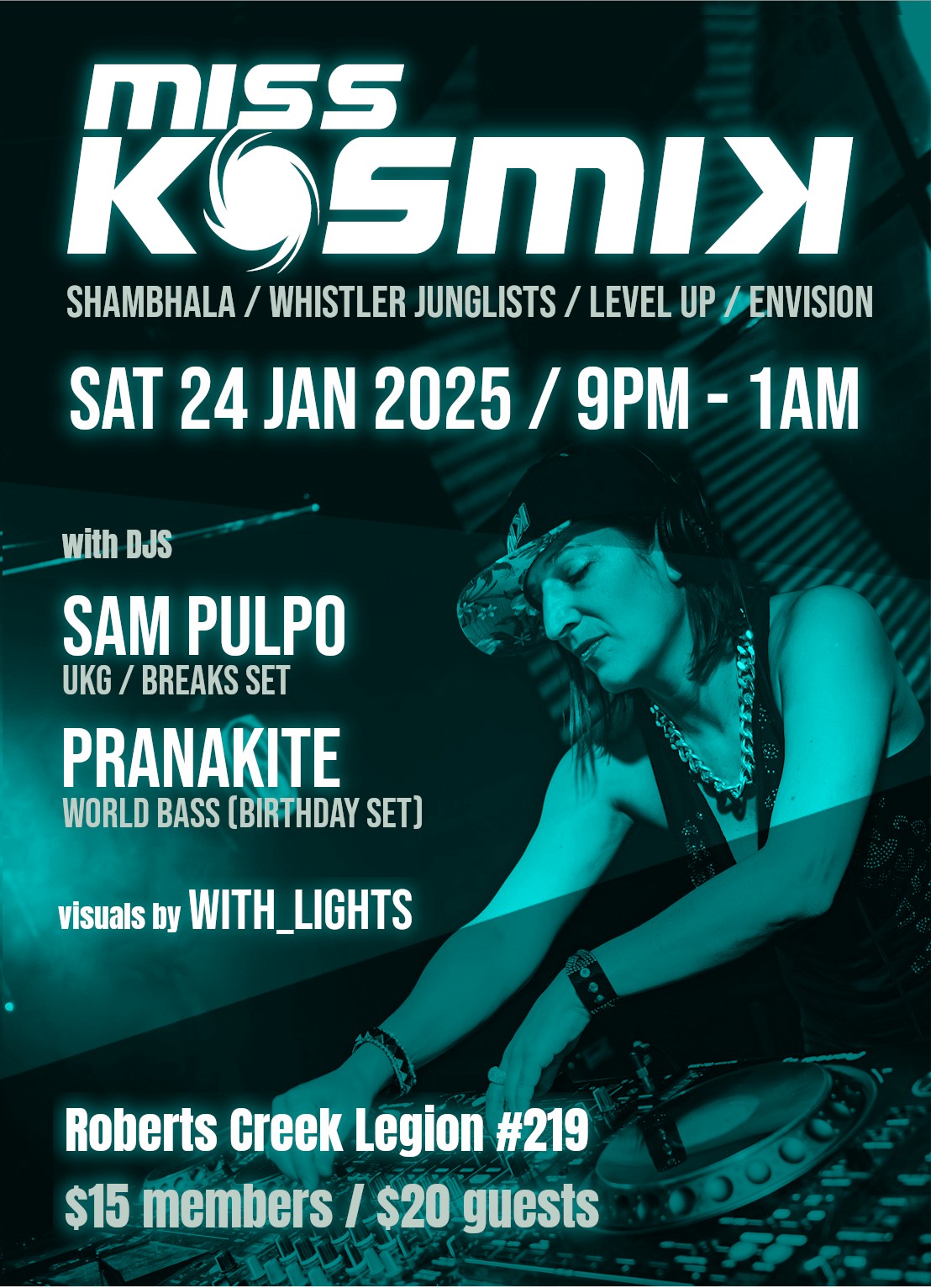 Roberts Creek show with DJ Miss Kosmik